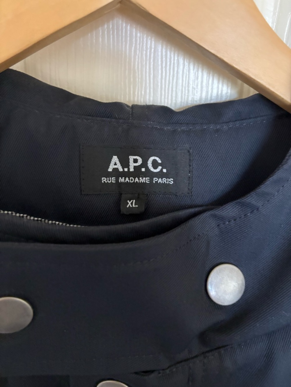 A.P.C. Men’s Hooded Long Line Navy Parka XL Raincoat Field Jacket - Picture 10 of 12